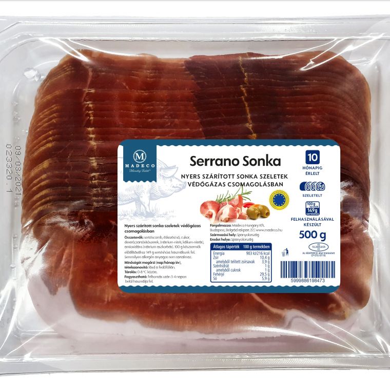 Serrano sonka 500g, szeletelt